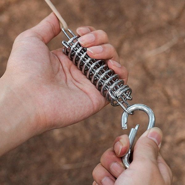 10 stk. teltfjeder spænder, spændingsfjeder forlænger krog rustfrit stål fjeder krog multifunktionel spændingskrog til udendørs camping vandreture rejse strand