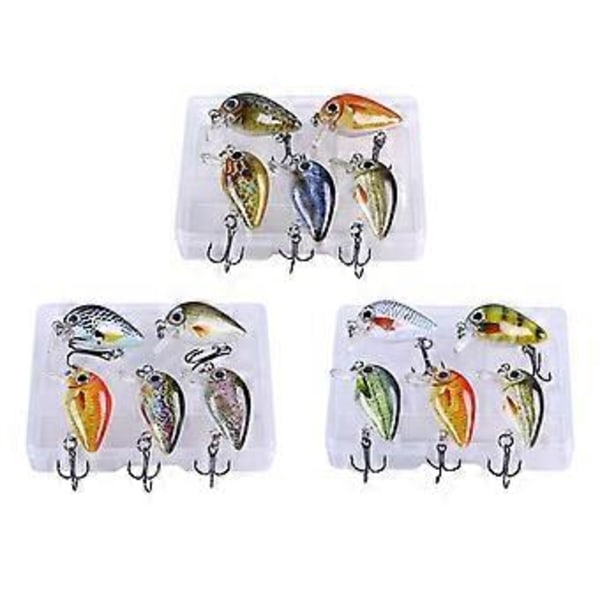 5 st Mjuka Plastbeten Små Wobbler Fiskedrag Konstgjorda Hårda Beten Swimbait Crankbaits med Tackelbox Tålig Set 2 2g