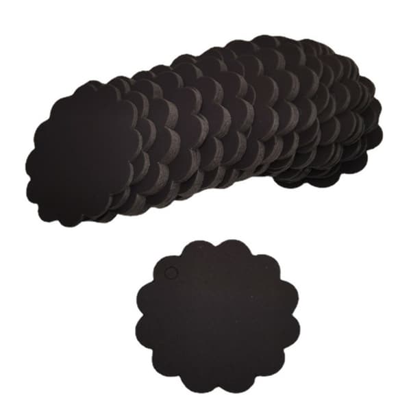200 sorte fan-formede gavemærker i sort kraft (6 cm)