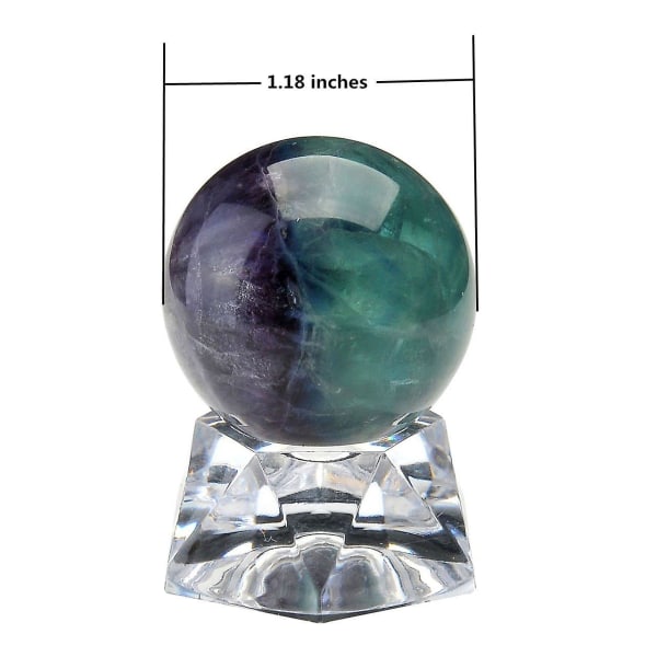 Naturlig Drakblod Jaspis Fluorit Healing Kristall Ädelsten Kula Spådomssfär Skulptur med akryl stativ（Fluorit Ball）