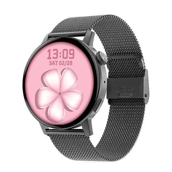 Dt3mini Bluetooth Call GPS Motion Alipay Heart Rate Delad skärm Display Smart Watch（Black Steel）