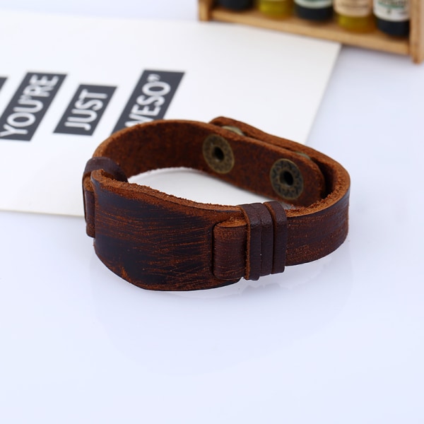 Vintage accessoarer läderarmband punkarmband flätat kohudsläder armband herr