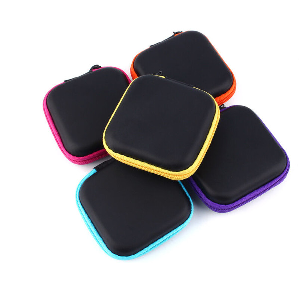 5pcs，Hard Gadget Case Storage Pouch for Key Ring, Earphone Cable,