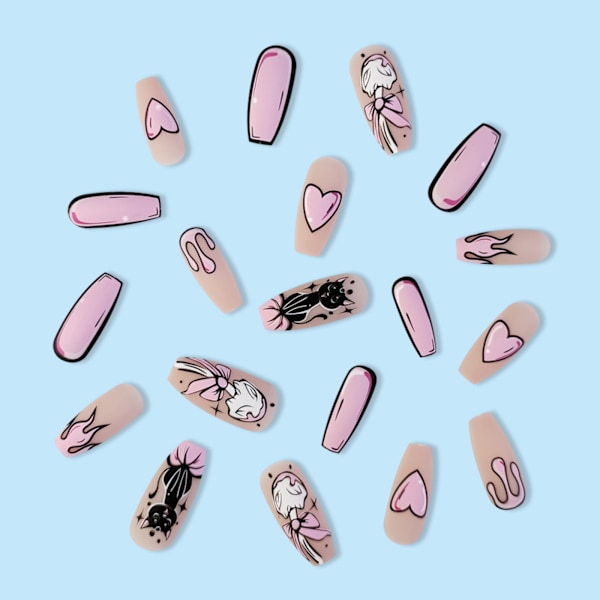 Kunstige negle falske negle klistermærker manicure negle sæt