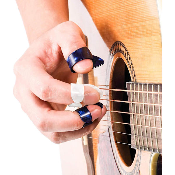Tummplockar Fingerplockar, Medium, Vinklad Platt, Celluloid Gitarr F