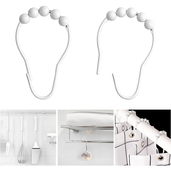 12 curtain hooks, curtain hanger, shower curtain, hook loops for