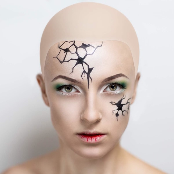 Skallet Hode Latex Hodeplagg for Voksne Sminke Hode Hodeplagg Parykk Hodeplagg Kostnad