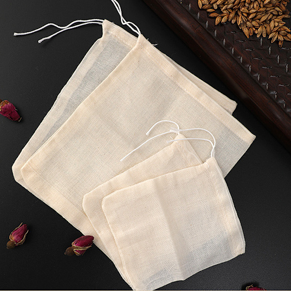 50 stk gjenbrukbare bomulls muslin poser for matlaging, medisinsk alkohol