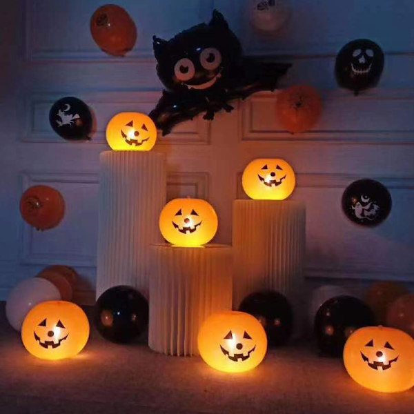10-pack LED-upplysta ballonger, Halloween-ballonger pumpa dekorat