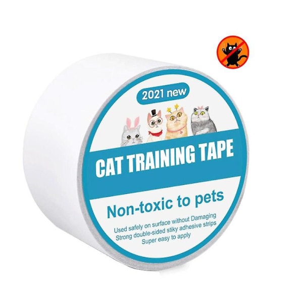 Anti Cat Scratch Tejp, 2,5 tum X 3 yards Cat Training Tejp Transparent genomskinlig dubbelsidig Cat Scratch Avskräckande Tejp