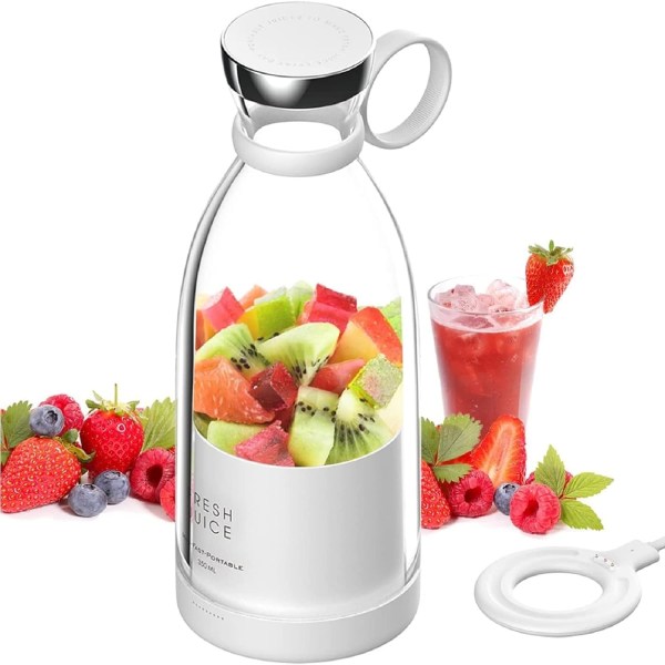 Pink Smoothie Blender, 350ML Mini Bærbar Blender Mixer, Frisk J