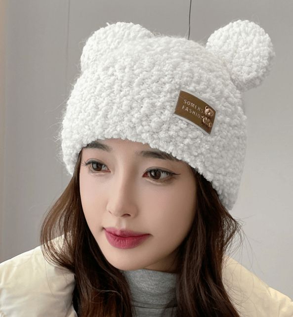 Børns lammepels hue efterår og vinter varm sweater hat Mickey