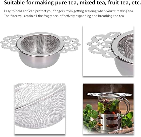 Te-filter, rustfritt stål te-filter med dryppfri skål og B