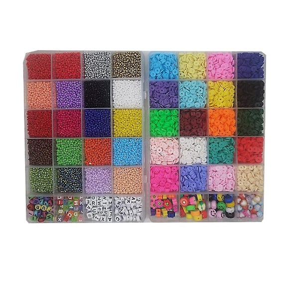 24 rutnät mjuka keramikpärlor Hirsfröpärlor DIY-set Set Handgjord DIY-pärlset