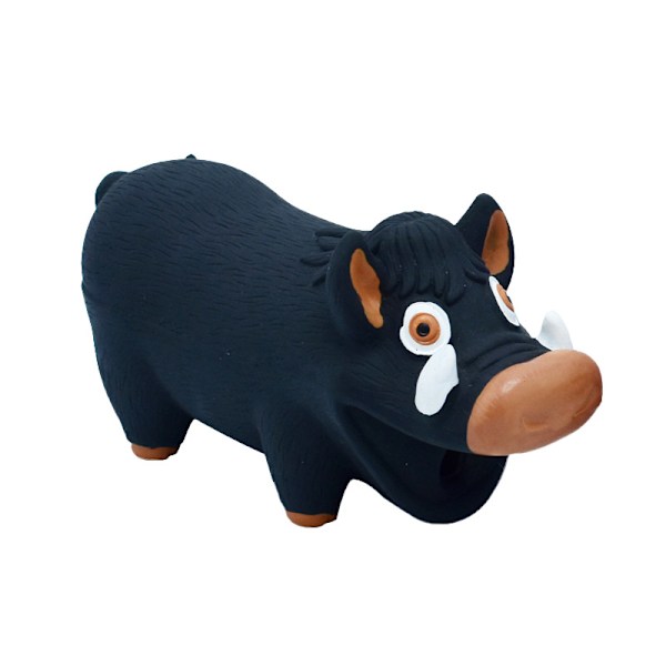 Latex hundleksak, gnisslande ljud, grisdjur tugg, husdjur gummiljudleksak, lämplig för små hundar, stora hundar, svart