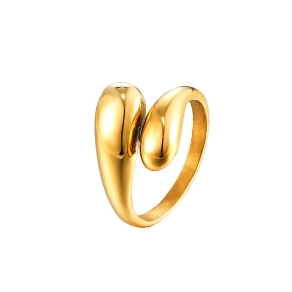 14 kgold belagt hvit åpen ring justerbar tykk ring minimalistisk gave til kvinner 17mm dia.