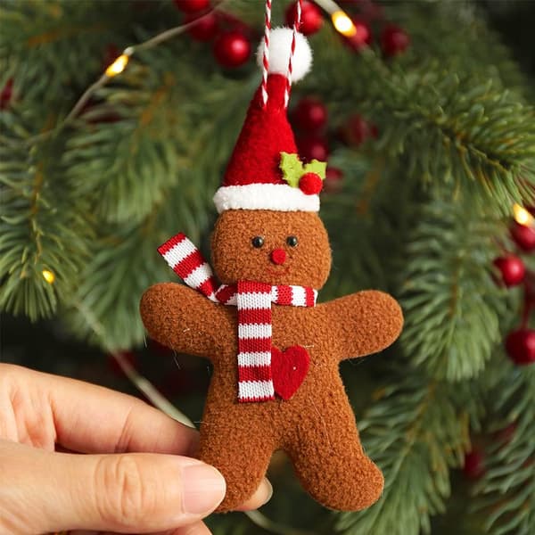 3 olika levande pepparkaksgubbe-hängen, pepparkaksdocka-hänge