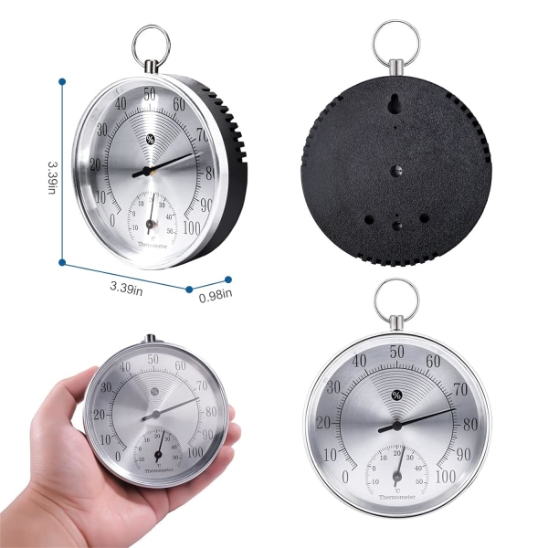 Utomhustermometer, 10 cm trådlös väggmonterad analog termometer