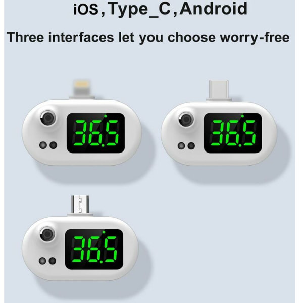 Smartphone Termometer K8 USB Termometer, K7 Sort Apple Interface