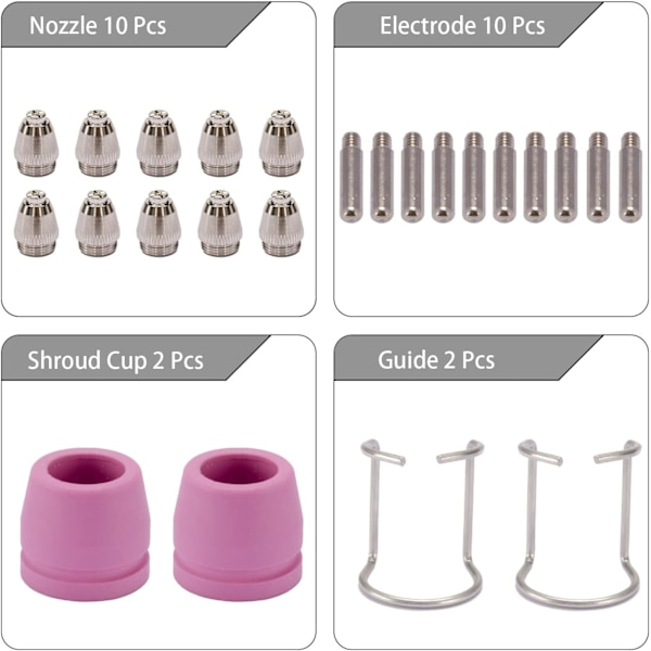 SG-55 AG-60 Set med 24 ficklampsmunstycken, silver, 13X8X5cm