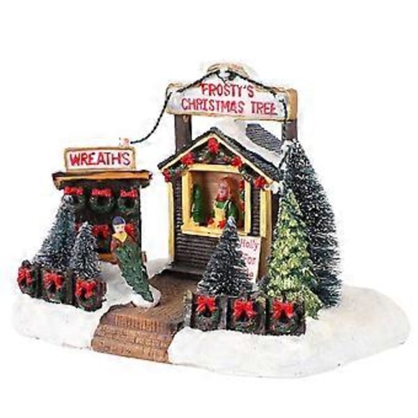 LED Ljustorn Julgransprydnad Harts Ljusande Hantverk Miniatyr Byhus Julhus