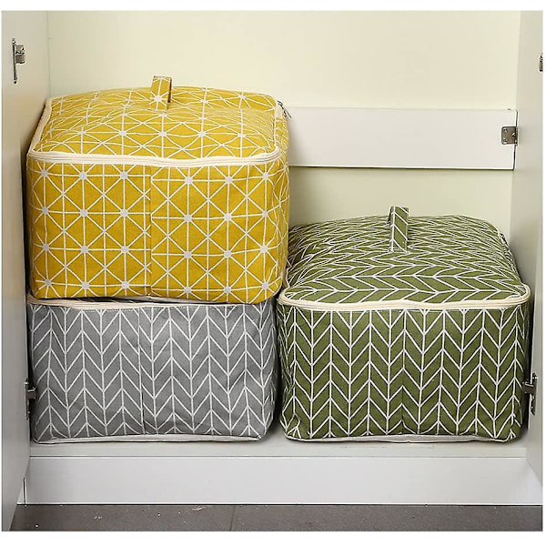 Hopfällbar förvaringslåda förvaringsväska Canvas förvaringsväska för filtar 474020 cm gul