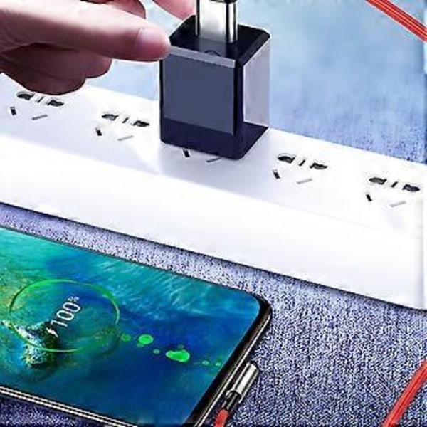 Nopea USB-latauskaapeli, tukee pikalatausta, punottu nylon-datakaapeli, USB - Micro USB -liitännät, punainen Red