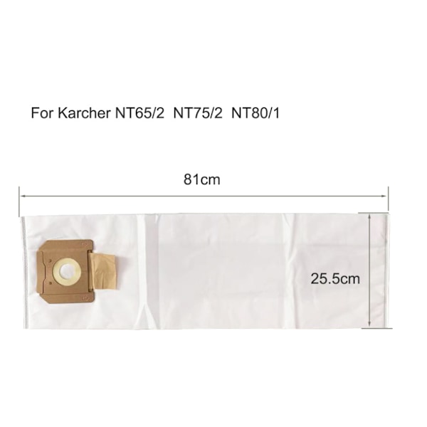 5-pack filterpåsar dammsugarpåsar för Karcher NT65/2 NT75/2