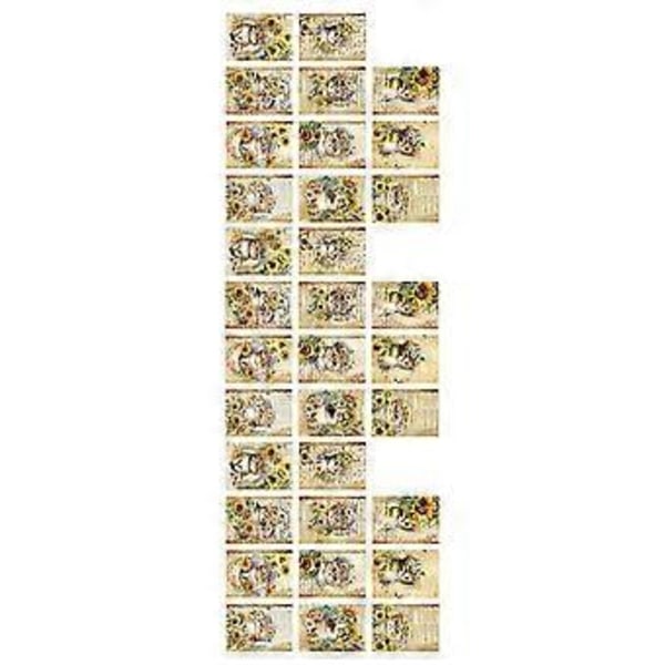 30 Ark Dekorationsmaterial Papper Fint Mönster Scrapbooking Dekorativt Papper för Dagbok Mobilskal Planerare