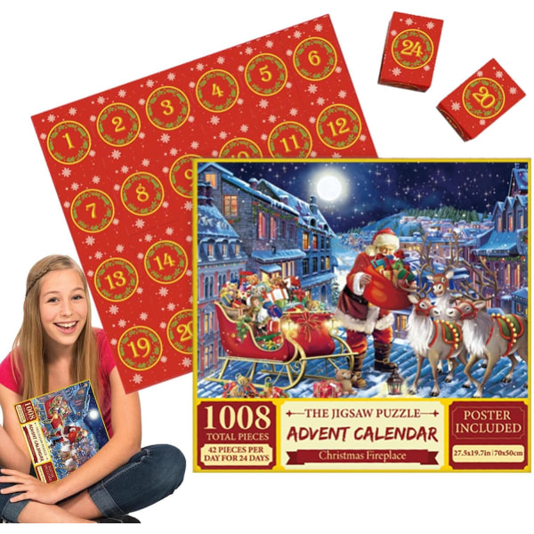 Christmas Puzzles, 1008pcs Christmas Puzzles, 24 Days