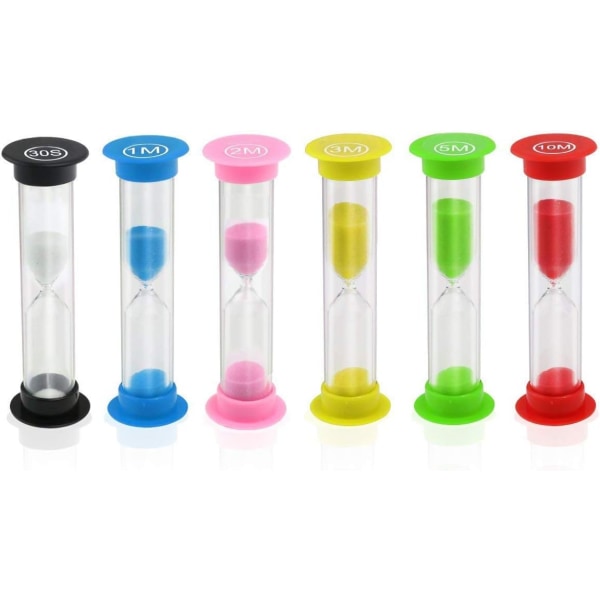 Sand Timer，6 st färgglada timglas sandglas sandklocka timers Se