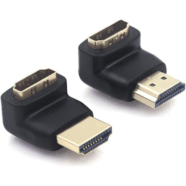 HDMI-sovitin 90 astetta ja 270 astetta kulmassa oleva HDMI-liitin oikea