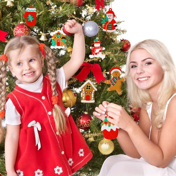 Julpepparkakspynt, 12-pack Blandade Tomte Snö