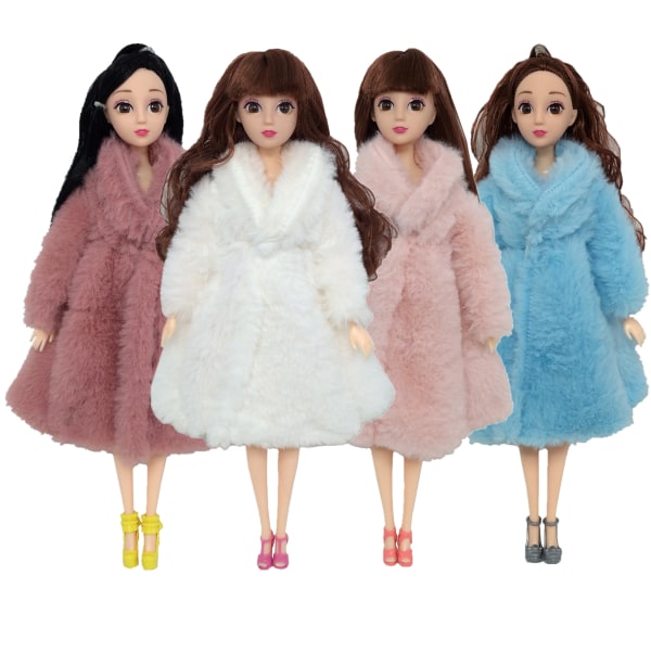 Barbie kostym de mode, 4 delar, 4 tillbehör puppée, pour les enfants de 3 à 16 ans, cadeau de Noël pour les enfants, cadeau d’anniversaire