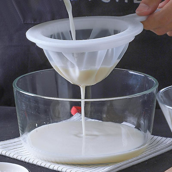 Ultra fint nylon mesh si, plast sigtefilter ske til sojamælk kaffe mælk yoghurt juice (200 mesh)