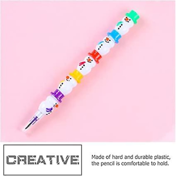 10 stk Snowman Multipoint blyant stabelbare blyanter 5 sektion blok stabling Snowman blyanter til børn