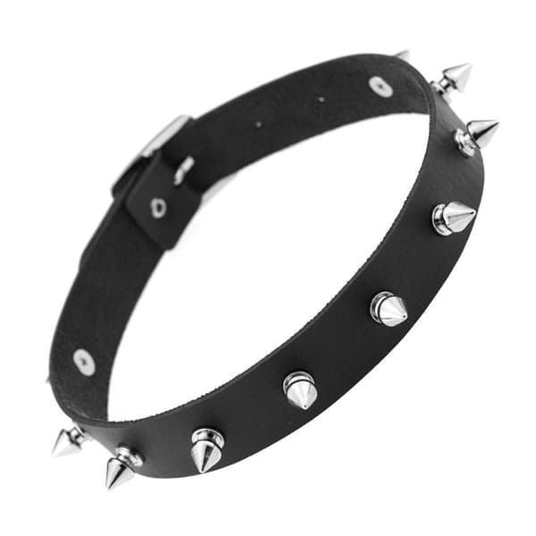 Ny Spiked Studded Lær Punk Halsbånd