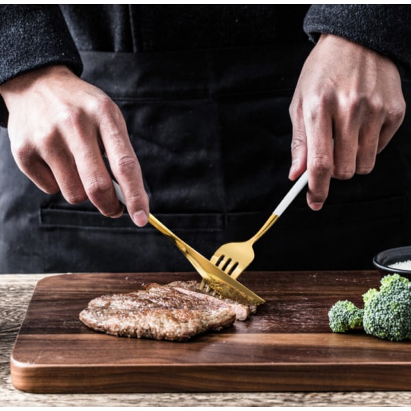 Bestick Set i Guld, Rostfritt Stål, Västerländsk Steak