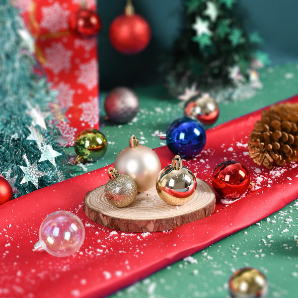 Antik kopparfärgade plastjulgrunkulor, 4 cm 24 kulor