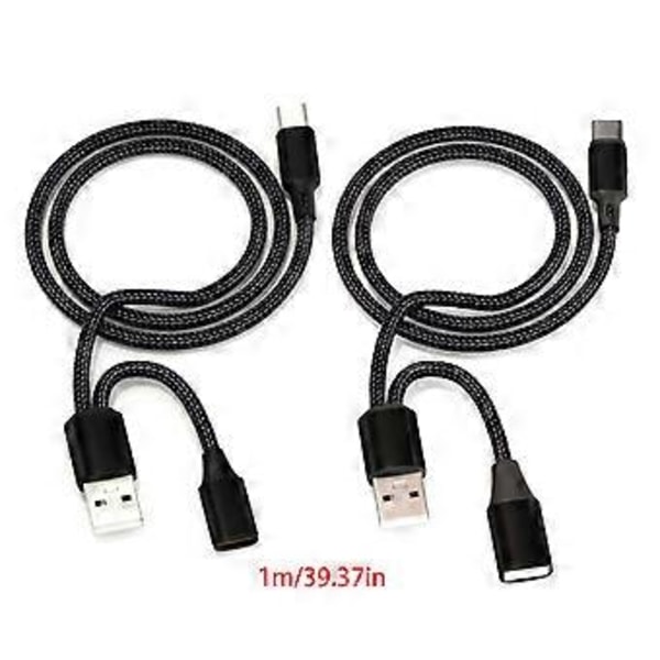 USB & USB/Type C Hunn til Type C-kontakt Mobiltelefon Hurtiglading Data Synkroniseringsadaptere 2 i 1 USB-splitter Type C female