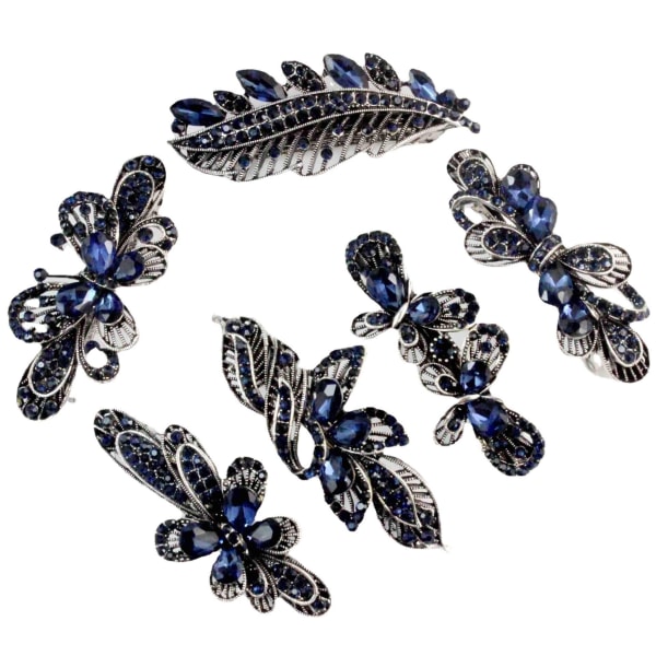 3 kpl naisten kristallirhinestone vintage kukka perhonen design barrette klipsi hiusneula rusetti hiuskoristeet satunnaiset värit