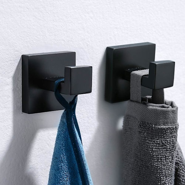 Klädhängare för badrum, väggkrok i rostfritt stål för handdukar/rockar, 2-pack
