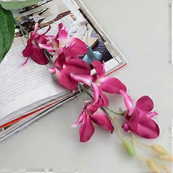 Kunstig blomst til hjemmet og bryllup, A4 lilla orkidé enkelt stilk