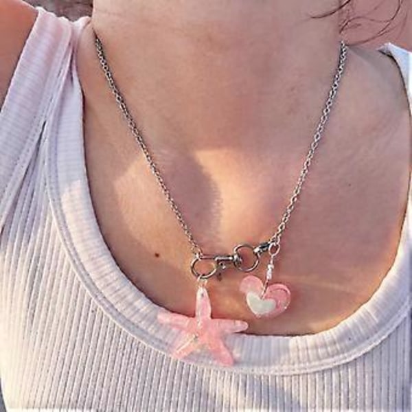 Y2K Tähtikoru Kaulakoru Elegantti Pieni Ketju Meritähti Riipus Solisluuketju Kevyt Suloinen Söpö Choker Naisille Teineille style 1