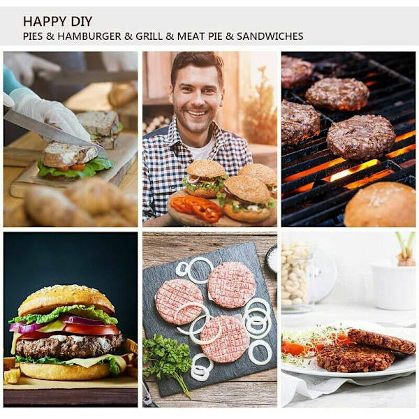 1 st hamburgerpress, köttfärs hamburgerpress i trä