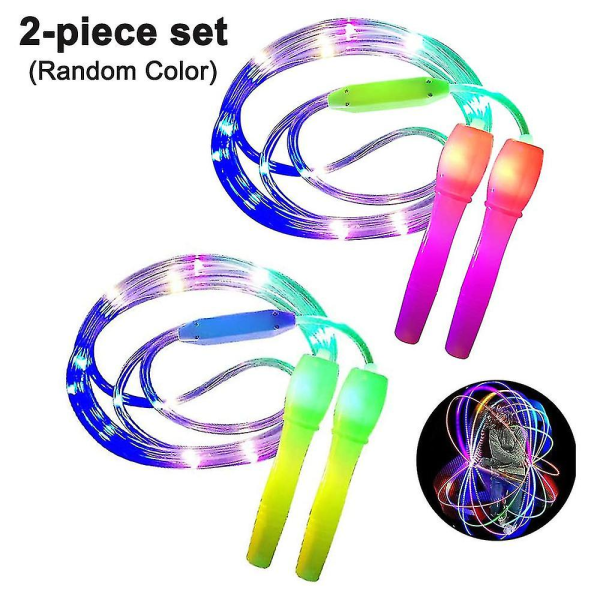 2 Pack Led Skipping Rope Length Adjustable And Three Light Modes Speed Skipping Rope For Kid, Light Show, Fitness