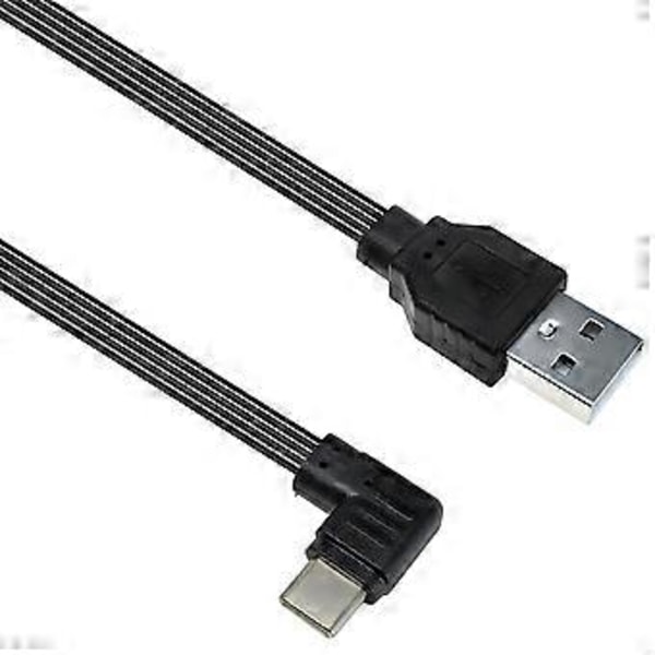 USB 2.0 Hann til USB C Datakabel Rett Hode/90 Graders Vinklet Flat Kabel For Nettbrett Telefoner 480Mbps Dataoverføring 0.3m Upward bend