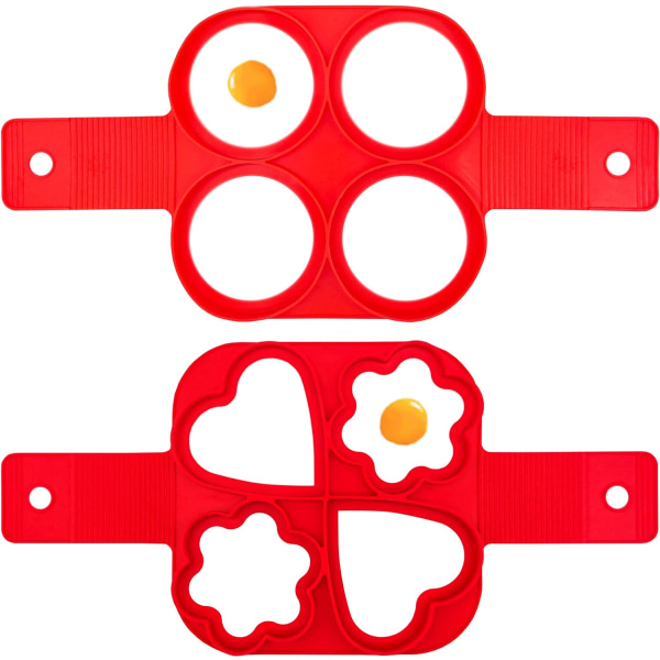 2 stk. silikone pandekageform, non-stick kageform til omelet pandekage