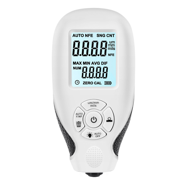 Coating Thickness Gauge, Car Paint Depth Gauge med LCD-skærm, (Hvid), 103*52*25mm
