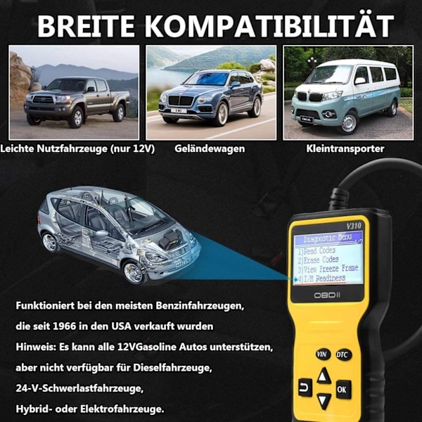 OBD2-diagnoseværktøjer til køretøjer - Fejlkode-læser - Multifunktionel scanner
